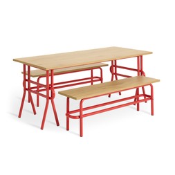Habitat Ballon Red Table And Bench Set 7510531 £340