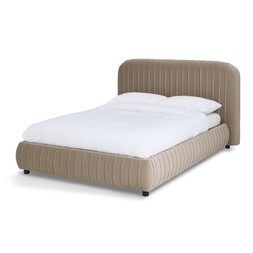 Habitat Beatrix Pleated Fabric Ottoman Double Mink, £445, 7550577 1