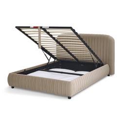 Habitat Beatrix Pleated Fabric Ottoman Double Mink, £445, 7550577 2