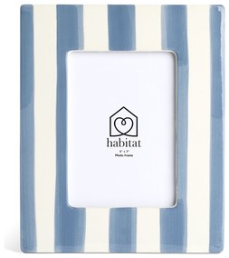 Habitat Ceramic Stripe Photo Frame Blue 5X7 7480939 £10