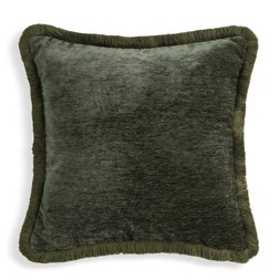 Habitat Fringed Chenille Cushion 43x43 Green, £12, 7709706 1