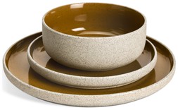 Habitat Gloss Raw Edge 12Pc Dinner Set Camel 4072182 £38
