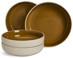 Habitat Gloss Raw Edge Pasta Bowl 4Pk Camel 4334899 £15
