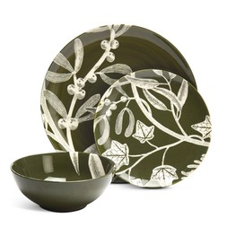 Habitat Green Floral 12pc Dinner Set, £38, 7720644 1