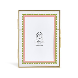 Habitat Green & Pink Scallop Glass Frame 4x6, £8, 7713792 1