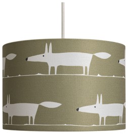 Habitat x Scion Scandi Mr Fox Drum Shade Green 30cm, &pound;20