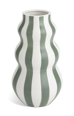 Habitat Hand Painted Stripe Vase Green 5028960 £14