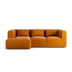 Habitat Lars 4 Seater Chaise Chenille Orange 7161186 £1800