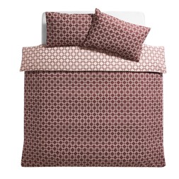 Habitat Luxe Geo Trellis Print Double Pink 7674855 £18