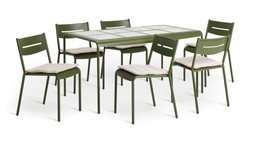 Habitat Scandi 6 Seat Dining Set Green 7864421 £500