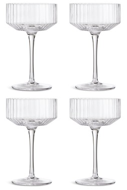 Habitat Wide Ribbed Champagne Coupe Clear 4pk, £17, 7049349 1