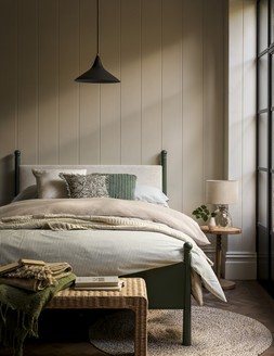 Forest Retreat Bedroom -  Habitat x Morris &  Co. Wandle Solid Wood Upholstered Double Bed, &pound;450