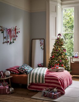 Kaleidoscopic Festive Bedroom -  Habitat Marston 2 Door Sideboard – Oak, &pound;240 Habitat Scandi Confetti Bedding Set - Double, &pound;16