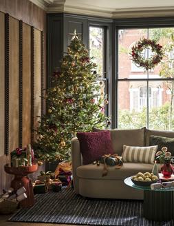 Luxe Christmas Living - Habitat Plum Foliage Traditional XL Wreath – 24in, &pound;35 Habitat Collapsible Tree Skirt, &pound;20
