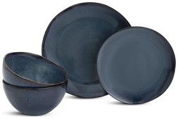 Habitat 12 Piece Reactive Stoneware Dinner Set - Navy, £44, 2072957