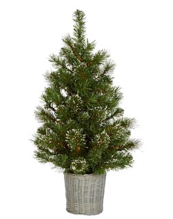Habitat 2.5ft Snowy Tree with Warm White Lights in Basket, £20, 8936121