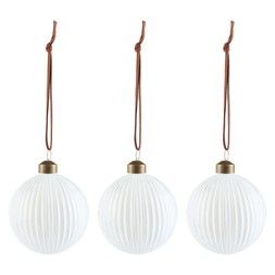 Habitat 3pk Hanging Baubles - White & Silver, £10, 5662405