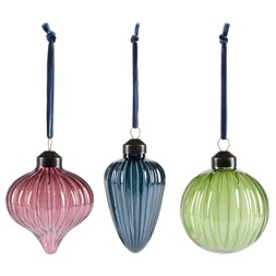 Habitat 3pk Hangle Decorations - Handblown Jewel Tone Bubble Glass, £8, 5021819