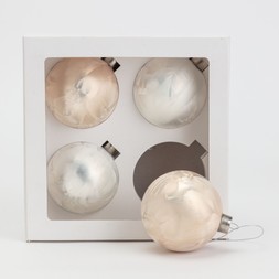 Habitat 4pk Feather Effect Glass Baubles, 6791832, £8