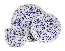 Habitat 60 Jackson 12 Piece Stoneware Dinner Set - Blue, &pound;50