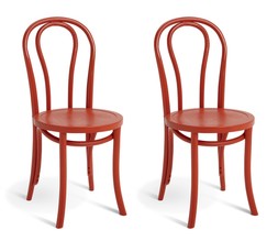 Habitat 60 Larsa Pair of Solid Wood Dining Chairs - Red, &pound;160