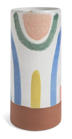 Habitat 60 Tall Radica Ceramic Cylindrical Vase by Silvia Kamodyova - Multi, &pound;16
