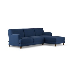 Habitat Askem 4 Seater RH Chaise Aquaclean Chenille Navy Blue Dark Leg 2