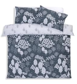Habitat Cotton Nordic Trees Print Blue Bedding Set - Double, £24, 7359802