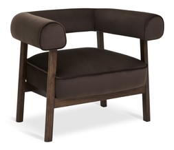 Habitat Elio Curved Armchair - Velvet Brown, £180, 4659646