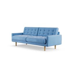 Habitat Fenner 3 Seater Velvet Sky Blue Ash Leg 2