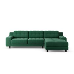 Habitat Hendricks 4 Seater RH Chaise Chenille Green