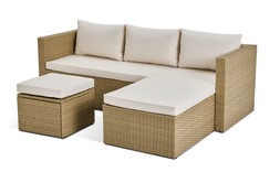 HABITAT MINI CORNER RATTAN SOFA SET NATURAL, £320, 4373056