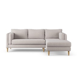 Habitat Newington 3 Seater RH Chaise Textured Weave Natural Ash Leg 2