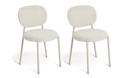 Habitat Orson Pair of Boucle Dining Chairs - White, £100, 7561298