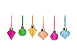 Habitat Pack Of 6 Mini Christmas Baubles - Multicoloured, £3, 5250147