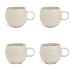 Habitat Ripple Set of 4 Stoneware Mugs - Cream, £14, 3426409