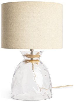 Habitat Vanern Dimple 42cm Glass Table Lamp - Clear & Cream, £35, 4589204