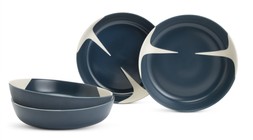 Habitat x Scion Lohko 4 Piece Stoneware Pasta Bowls - Blue, £18, 3491410