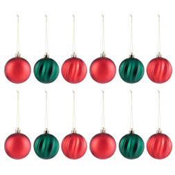 Home 12-pack Baubles - Red & Green, £10, 4749226