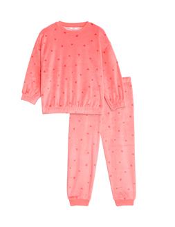 M&S Collection Girls’ Velour Heart Pyjamas