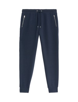 M&S Autograph Regular Fit Cotton Rich Performance Cuffed Joggers, Dark Navy, £40