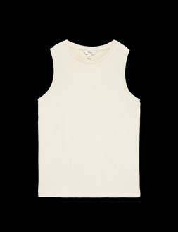 M&S Cotton Rich Knitted Vest, Ecru, £20