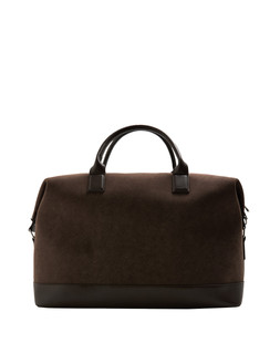 M&S Faux Suede Weekend Bag, Brown, £60