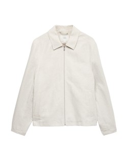 M&S Lightweight Linen Blend Harrington Jacket, Neutral, £60