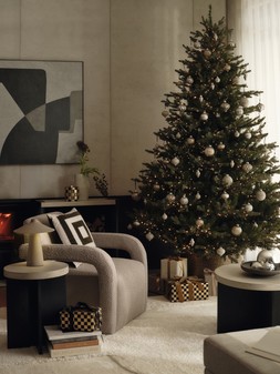 M&S X Kelly Hoppen Accent Chair £249 M&S X Kelly Hoppen Cushion £29.50 M&S X Kelly Hoppen Lamp £69 M&S X Kelly Hoppen Nesting Tables £279 M&S X Kelly Hoppen Christmas Joy Candle £15 - £25 M&S X Kelly Hoppen Centrepiece £19.50