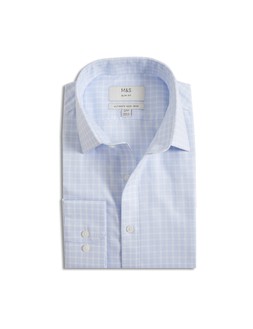 M&S Collection Slim Fit Ultimate Non Iron Cotton Check Shirt £40