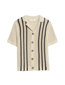 M&S Cream Embroidered Shirt £12