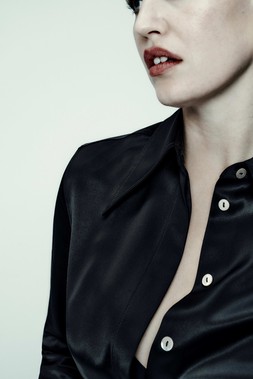 M&S X 16ARLINGTON SATIN SHIRT £95, EARRING £45