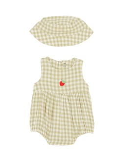M&S 2pc Check Paddler with Hat Outfit (0-3 Yrs) £14