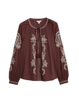 M&S Brown Broderie Blouse £39.50
